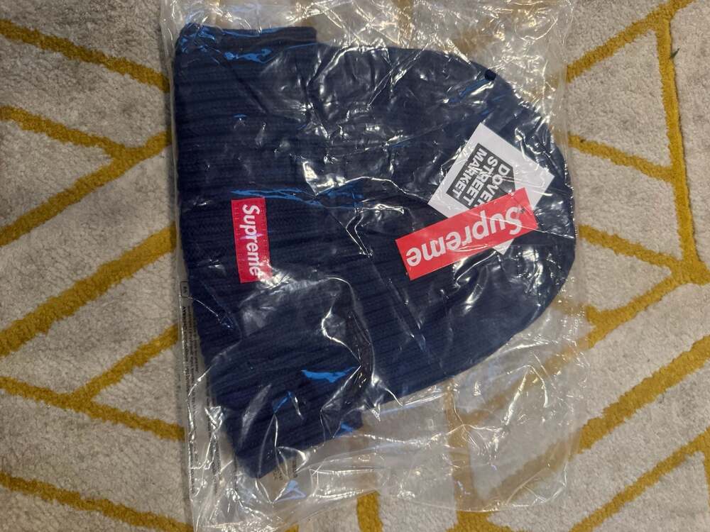 Supreme Overdyed Beanie Light Navy